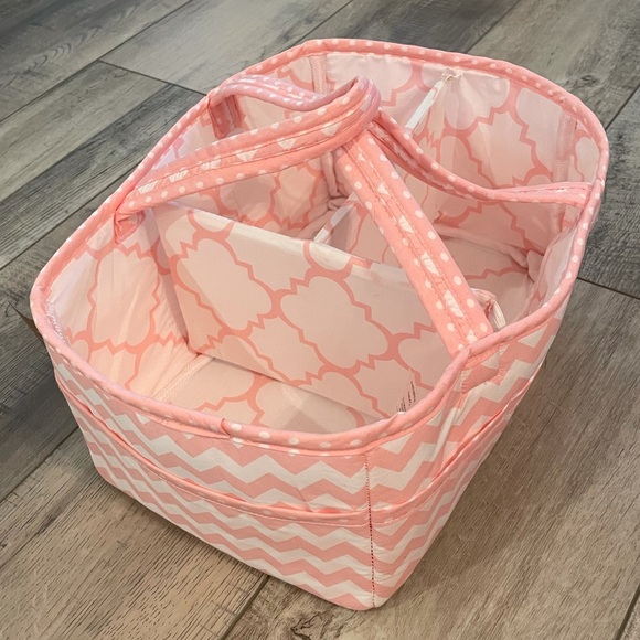 Trend lab pink chevron diaper caddy - Picture 2 of 4